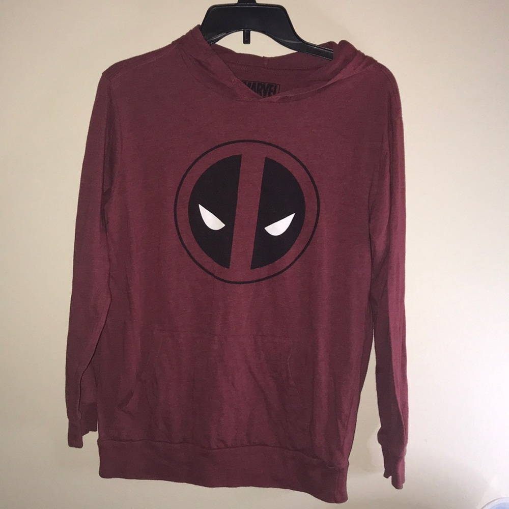 Marvel Deadpool Hoodie Mens Small maroon